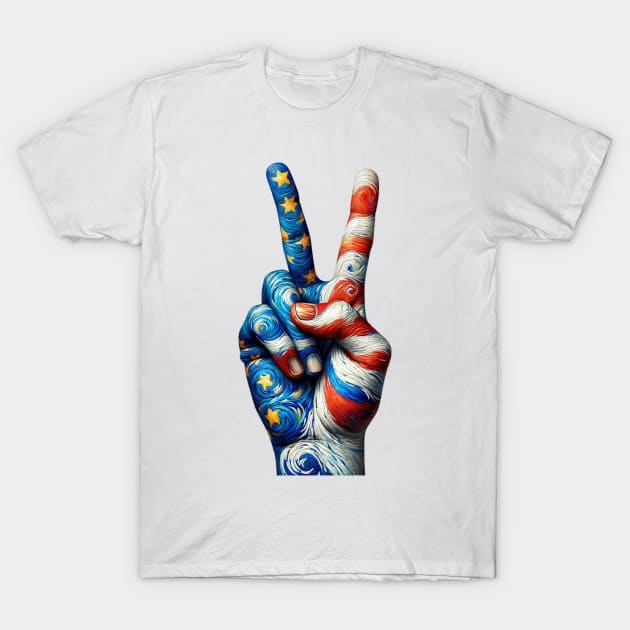 Peace Sign Shirt, Van Gogh Hippie Shirt, Vote Tshirt, Hippe Clothes, Peace Shirt, Peace Love Shirt, Gift for Hippie, Groovy Boomer Tee T-Shirt by HoosierDaddy